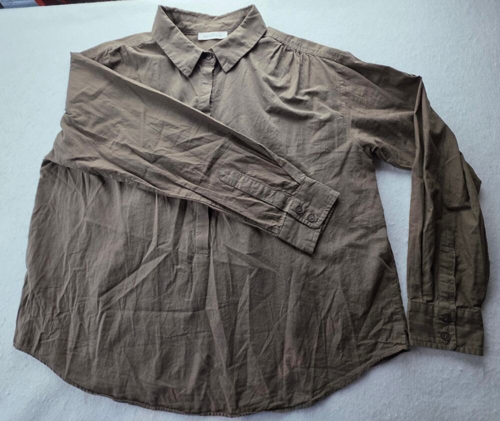 Neuflora Brown Long Sleeve Button Down Shirt Size Small